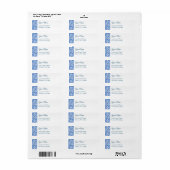 Blue White  Damask Return Address Label (Full Sheet)