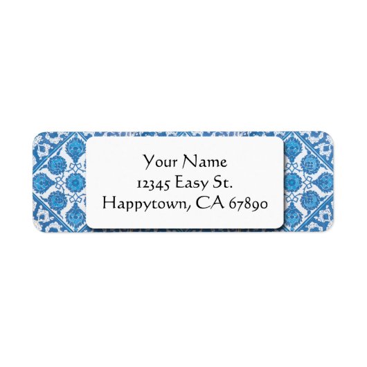Blue White Delft Cornflower - Aangepaste Adresetik Etiket (Voorkant)