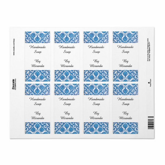 Blue White Delft Cornflower - Etiketten voor aange (Full Sheet)