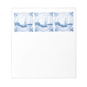 Blue White Delft-zeilboot Notitieblok (Voorkant)