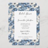 Blue White Denim Flowers Vrijgezellenfeest Kaart (Voorkant / Achterkant)