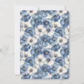 Blue White Denim Flowers Vrijgezellenfeest Kaart (Achterkant)