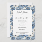 Blue White Denim Flowers Vrijgezellenfeest Kaart (Voorkant)