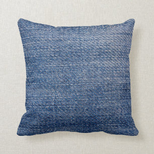 Blue White Denim Textern Pattern Sierkussen