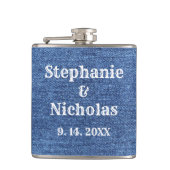 Blue White Denim Theme Wedding Heupfles (Voorkant)