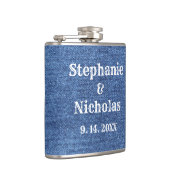 Blue White Denim Theme Wedding Heupfles (Rechts)