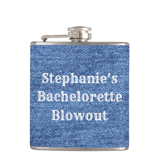 Blue White Denim Theme Wedding Heupfles (Voorkant)