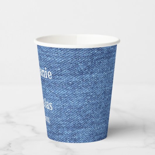 Blue White Denim Theme Wedding Papieren Bekers (Links)