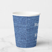 Blue White Denim Theme Wedding Papieren Bekers (Rechts)
