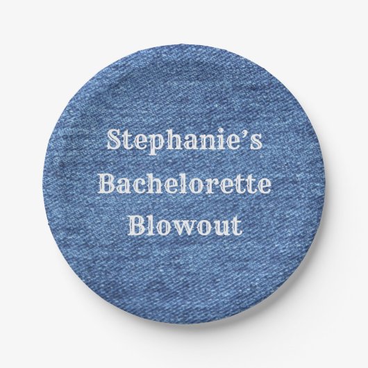 Blue White Denim Theme Wedding Papieren Bordje (Voorkant)