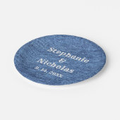 Blue White Denim Theme Wedding Papieren Bordje (Gekanteld)