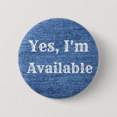 Blue White Denim Theme Wedding Ronde Button 5,7 Cm (Voorkant)