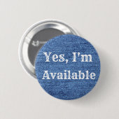Blue White Denim Theme Wedding Ronde Button 5,7 Cm (Voorkant /achterkant)