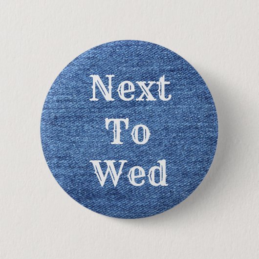 Blue White Denim Theme Wedding Ronde Button 5,7 Cm (Voorkant)