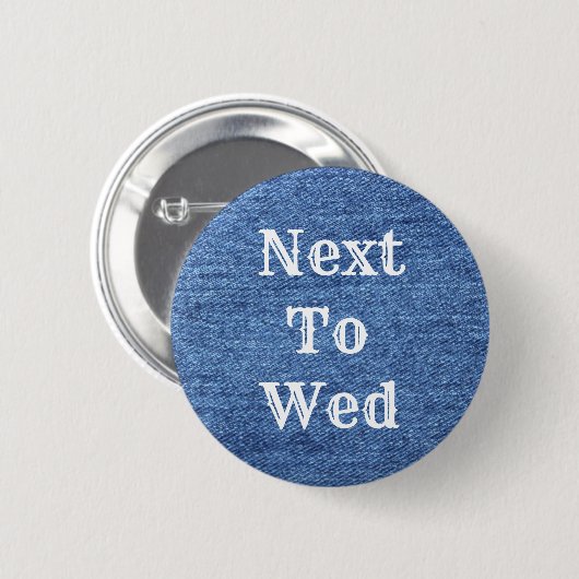 Blue White Denim Theme Wedding Ronde Button 5,7 Cm (Voorkant /achterkant)