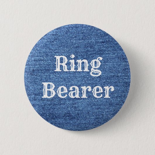 Blue White Denim Theme Wedding Ronde Button 5,7 Cm (Voorkant)