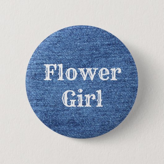 Blue White Denim Theme Wedding Ronde Button 5,7 Cm (Voorkant)