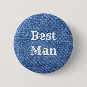 Blue White Denim Theme Wedding Ronde Button 5,7 Cm