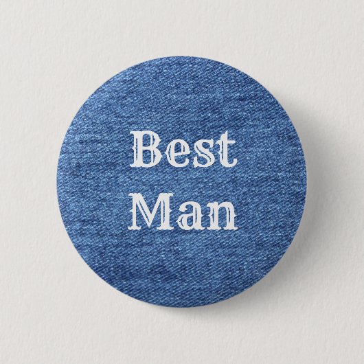 Blue White Denim Theme Wedding Ronde Button 5,7 Cm (Voorkant)