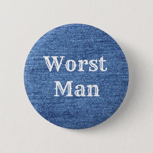 Blue White Denim Theme Wedding Ronde Button 5,7 Cm (Voorkant)