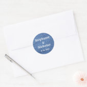 Blue White Denim Theme Wedding Ronde Sticker (Envelop)