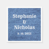 Blue White Denim Theme Wedding Servet (Voorkant)