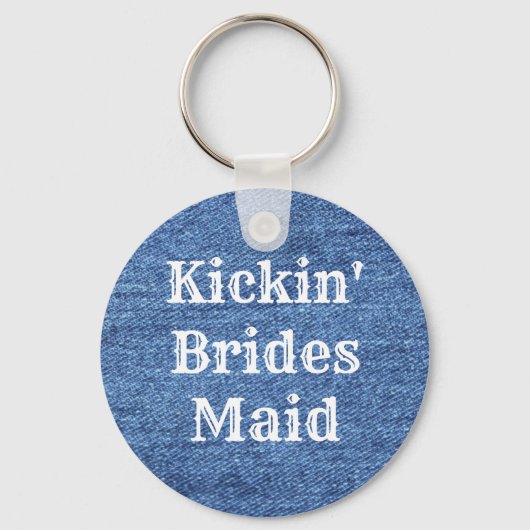Blue White Denim Theme Wedding Sleutelhanger (Voorkant)