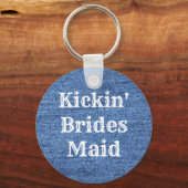 Blue White Denim Theme Wedding Sleutelhanger (Voorkant)