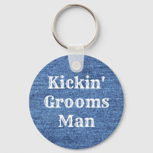 Blue White Denim Theme Wedding Sleutelhanger