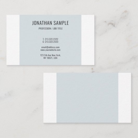 Blue White Design Sjabloon Moderne Professional Visitekaartje (Voorkant / Achterkant)