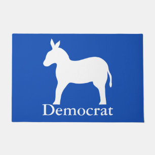 Blue White Donkey Democraat Custom Deurmat