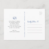 Blue White Doodles Graduation Save the Date Photo Uitnodiging Briefkaart (Achterkant)
