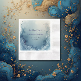 blue white Dreamy coastal marble ink wedding Servet