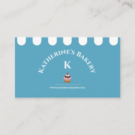Blue White Elegant Bakery Visitekaartje