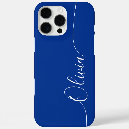 Blue White Elegant Calligraphy Script Name Case-Mate iPhone Case (Achterkant)