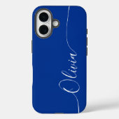 Blue White Elegant Calligraphy Script Name Case-Mate iPhone Case (Achterkant)