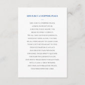 Blue White Elegant Funeral Prayer Card met foto Informatiekaartje (Achterkant)