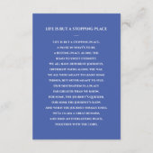 Blue White Elegant Funeral Prayer Card met foto Informatiekaartje (Achterkant)
