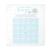 Blue White Elephant Boy Baby shower Bingo Notitieb Notitieblok (Voorkant)