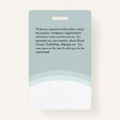 Blue White Employee Photo ID Company Logo Cool Badge (Achterkant)