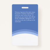 Blue White Employee Photo ID Company Modern Badge (Achterkant)