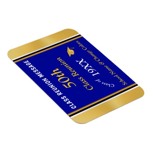 Blue, White en Gold 50th High Reunion Souvenirs Magneet (Rechterzijde)