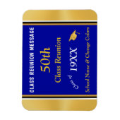 Blue, White en Gold 50th High Reunion Souvenirs Magneet (Verticaal)