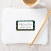 Blue White en Gold Star van David Pattern Etiket (Insitu)