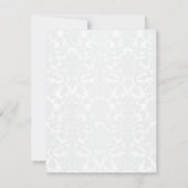 Blue, White en Grey Damask Reply Card Kaart (Achterkant)
