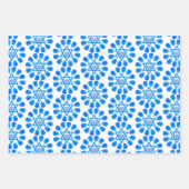 Blue White en Silver Hanukkah Motif Inpakpapier Vel (Voorkant)