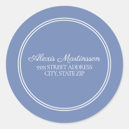 Blue White Envelope Seal Address Sticker