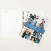Blue White Family Foto Collage Planner (Display)