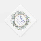 Blue White Floral 100th Birthday Hartelijk dank Servet (Hoek)