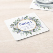 Blue White Floral 60th Birthday Hartelijk dank Kartonnen Onderzetters (Schuin)